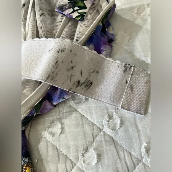 DOLCE & GABBANA PURPLE FLORAL PRINT SILK PENCIL DRESS- SIZE 42 (US 6) - Picture 9 of 14